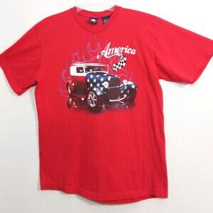 American Hot Rod red graphic t-shirt cotton tee L